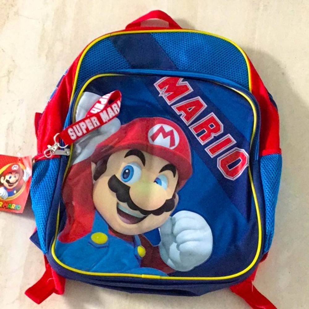 Mario Backpack Nintendo Super Mario For Kids School Book Bag Back Pack New